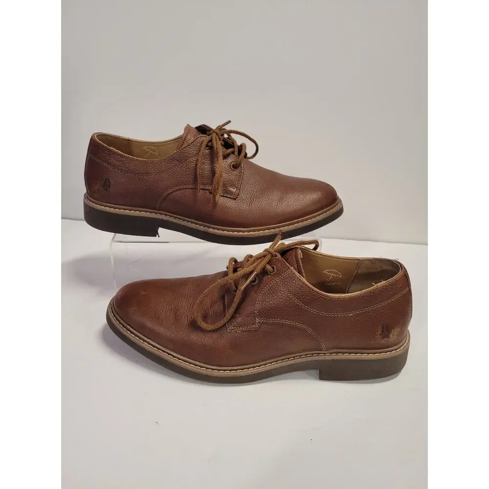 Hush Puppies Bounce Mens 10.5 Oxford Brown Leather Plain Toe Lace Up